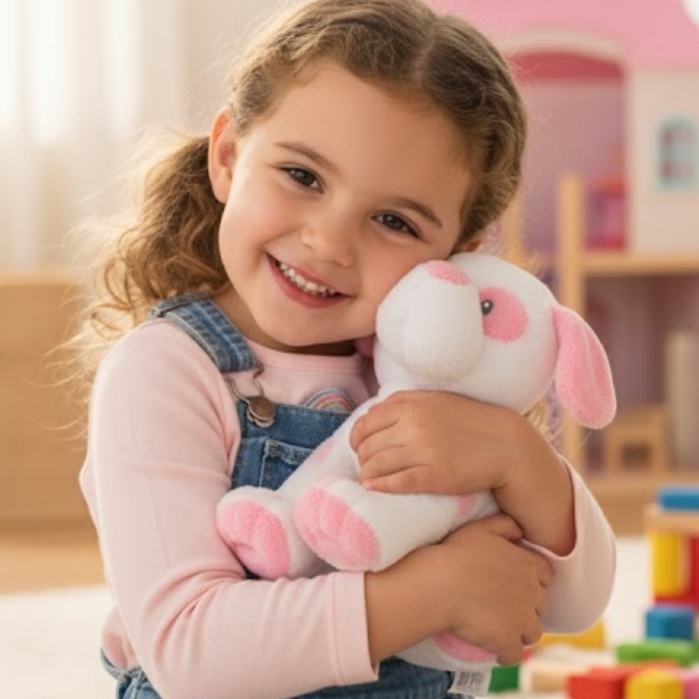 Ty Baby Pups Plush White and Pink Accents - Cute and Colletible